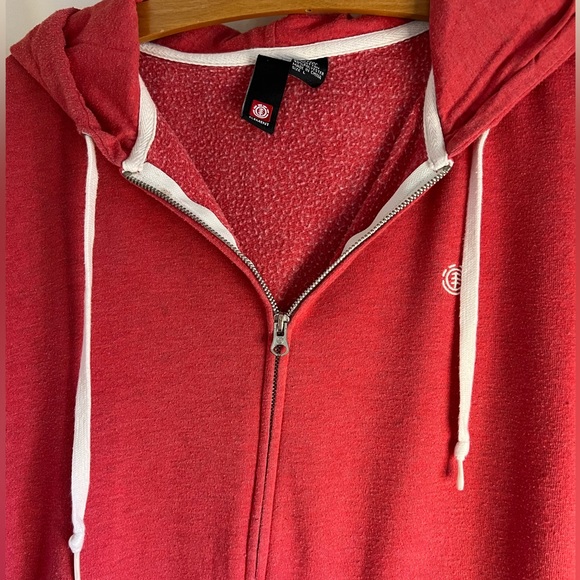Element Size Large Y2K Red zip up skateboard hoodie men’s - Picture 6 of 8